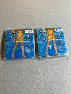No Nonsense Renew Pantyhose Age-Defying All Sheer Beige Mist Size A Lot 2‎ NIP